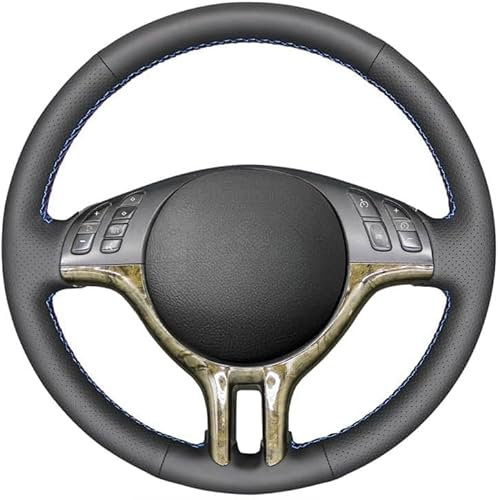MEWANT Lenkradbezug für 3 Series E46 / 5 Series E39 / X5 E53 / Z3 E36/7 Hand Nähen Kunstleder Auto Lenkradhülle