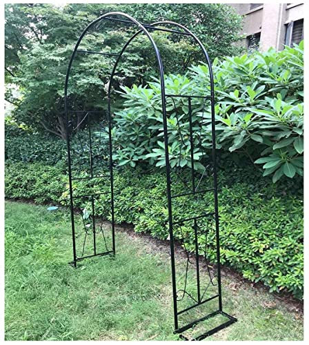 Refue Rankgitter Rosenbogen Gartenbogen Schwarz Rankhilfe Rankgitter Metallgestell Rankbogen für Rankpflanzen Weinreben 120x240 150x240 180x240 200x240 260x240 300x240 cm