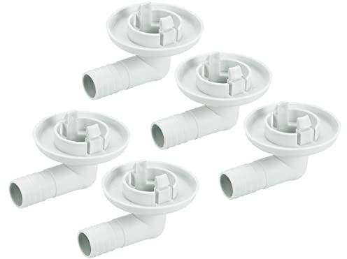 sourcing map Paket von 5 Klimagerät Abfluss Verbinder 23mm 30mm Winkel für Fenster AC Beige