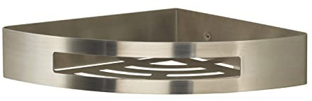 Gedy Hanoi Porte-objets de douche d'angle en acier inoxydable, finition brossée, dimensions 4,5 x 21 x 21 cm et poids 0,55 kg