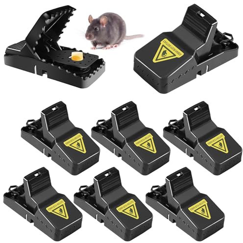 8 Stück Mausefalle Schlagfalle Rattenfalle aus Hochfestem ABS-Kunststoff, Robust und Langlebig, Wiederverwendbare Mausfallen für Drinnen und im Garten