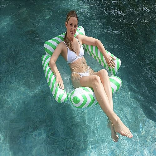 Wanym Aufblasbare Wasserhängematte Poolloung Luftmatratze, Aufblasbares Schwimmbett, Wasserspielzeug Pool Zubehör, Luftmatratze Schwimmende, Float Lounge Chair Sitz für Kinder und Erwachsene,D