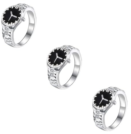 CALLARON 3stücke Couple's Watch Shape Ring Kreativer Silberring Für Pärchen Stilvolles Schmuckstück Für Hochzeit Geburtstag Und Versprechen Einzigartiges Design Für Liebende