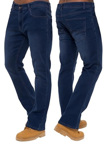 989Zé ENZO Mens Stretch Bootcut Jeans Casual Classic Retro Denim Wide Leg Flared Pants Trousers