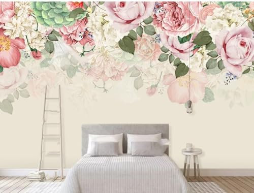 Fototapete Blumen 3D Tapeten 3D Effekt Wohnzimmer Schlafzimmer Vliestapete Moderne Rustikale Handgemalte Tropische Pflanzen Und Blumen Natur Grau Graffiti Steinoptik Kinder Tapeten