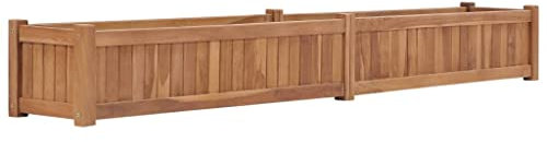 Hochbeet, Übertopf Mit Gestell Pflanzkorb Blumentopf Mit Untersetzer Blumentopf Klein Geeignet für Innen Cactus Plants Draußen 200x30x25 cm Massivholz Teak