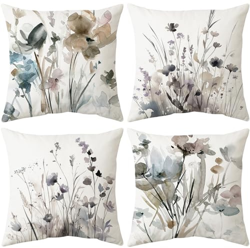ARNTY Fundas Cojines 45x45 cm, 4 Terciopelo Cojines Decoracion, Fundas de cojín Decorativas Suaves y Transpirables para Sofá, Dormitorio y Sala de Estar, con Cremallera Oculta
