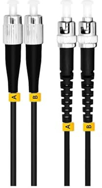 VJSUWI Corazzato Esterno 50 Metri St-FC Duplex 10 gigabit 50/125 Cavo Ottico in Fibra multimodale OM3 Nero 1 0g st a FC Jumper Corda Patch