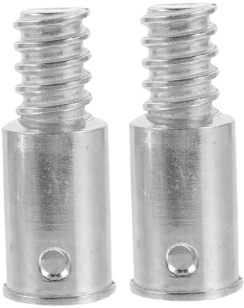 KOMBIUDA 2pcs Aluminum Alloy Threaded Headgear Broom Handle Connector Extension Pole Attachment for Broom Handle Threaded End