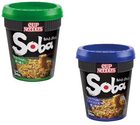 Soba Instant Wok Style Noodles Pot 90g - Instant Wheat Noodles (02 Pots, Random Mixed)