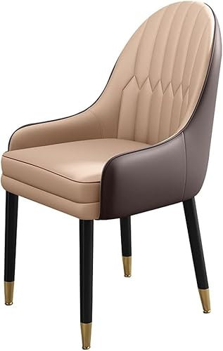Widppsopt Esszimmerstühle, Leder-Eckstuhl, Moderne Akzent-Sessel für das Wohnzimmer, mit weicher Rückenlehne und stabilen Holzbeinen
