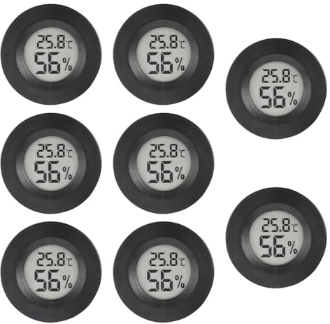 WDKXCN Thermometer mit Luftfeuchtigkeitsmesser, 8er Digital Mini Hygrometer Thermometer, Zimmer Thermometer Innen, Hygrometer Innen, für Babyzimmer Wohnzimmer Büro Gewächshaus