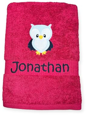Generisch Eulen Handtuch mit Name, Handtuch, Sauna, Wellness, Duschtuch, Geschenk