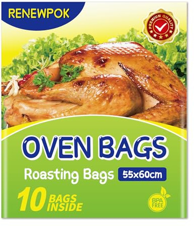 Turkey Oven Bags for Perfect Roasting - 21.7’’ x 23.6’’, Large Size Turkey Cooking Bags for Oven, Locks in Juices for Flavorful Turkey (10Bags)