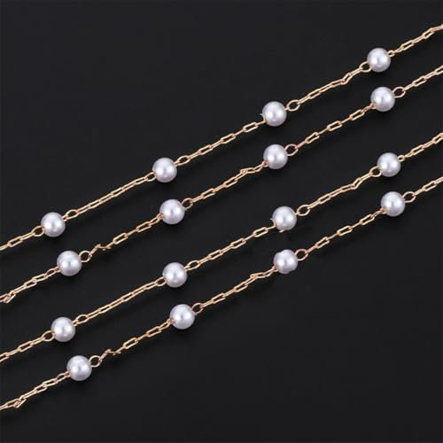 Bunte Kettenglied-Rollen, Handarbeit Farbe Kette ， 1-10 Meter Perlenperlenkette 3-4 mm Perlenkupferketten for handgefertigte Halsketten-Armbänder DIY-Kette for die Schmuckherstellung(S749,5meters)