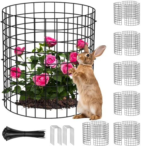 Heekcaa 6 Pack Plant Protector from Animals, 12 X 15 Metal Plant Cage for Plants,Garden Plant Cage Protector Wire Plant Protectors to Keep Rabbits Chicken Duck Animals Out (6, blue)