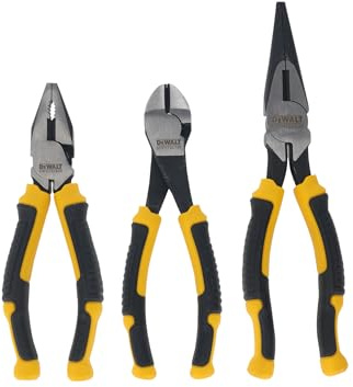 Dewalt Zangen-Set, 3-teilig, aus robustem Chrom-Vanadium-Stahl für Stärke und Haltbarkeit