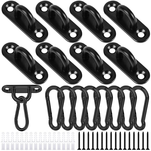 Kendwing 8 piastre oculari in acciaio inox, occhielli a vite M6, piastra per occhi con occhiello, fissaggio per ganci da soffitto, fissaggio a parete, tenda da sole, amache