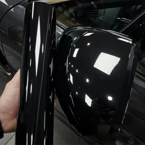 High Gloss Black Vinyl Wrap for Cars 300CM, Easy Removal and Installation with Bubble Release Design for DIY Use (50 * 100)