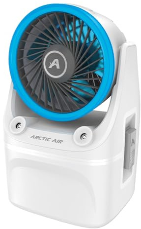Livington IceJet - Luftkühler mit Jet-Boost - Verdunstungskühler & Ventilator - 3 Stufen - LED - USB/Netz - tragbar - leise - ohne Filter - bis 8h Kühlung