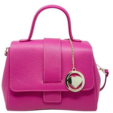 Chicca Borse Borsa Bauletto da donna in pelle, borsa a mano con tracolla