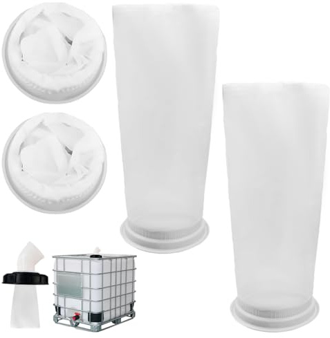 4 Pezzi Filtro per Coperchio IBC in Nylon per Serbatoio D'acqua, Acquario | 105mm Riutilizzabile Bianco IBC Filter Mesh Rete Di Filtrazione, 200 Mesh Lavabile Sacchetto Filtro a Rete