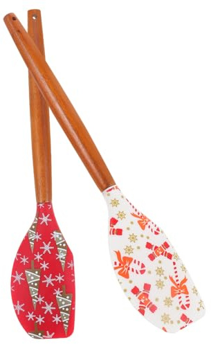 CIYODO 2 Pezzi Spatole Silicone per Dolci Raschietto Impasto e Spalmatori Crêpe Riutilizzabili Ergonomico Antiscivolo Facili da e Appendere
