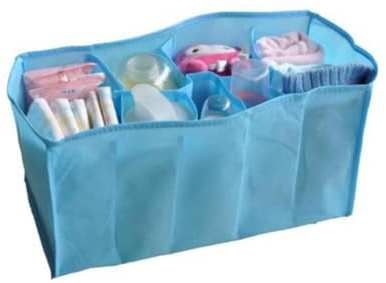 GALPADA Multifunktionaler Windeltaschen Organizer mit Fächern aus Robustem Vliesstoff Blau Vielseitig für Babybedarf Snacks für Unterwegs und Zuhause