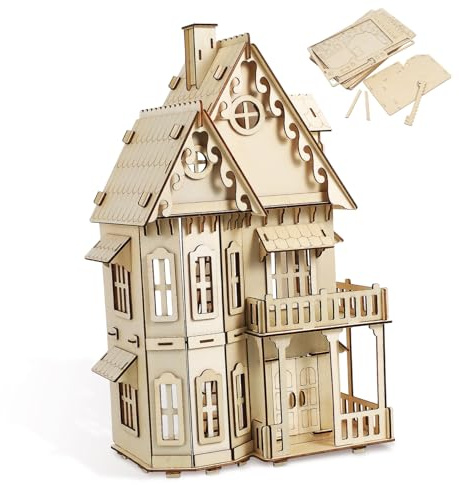 UKCOCO Puzzle Maison Bois Gothique Kit de Construction Créatif pour Adultes Modèle et Original Cadeau Anniversaire et Halloween Jeu Manuel Stimule Imaginaire