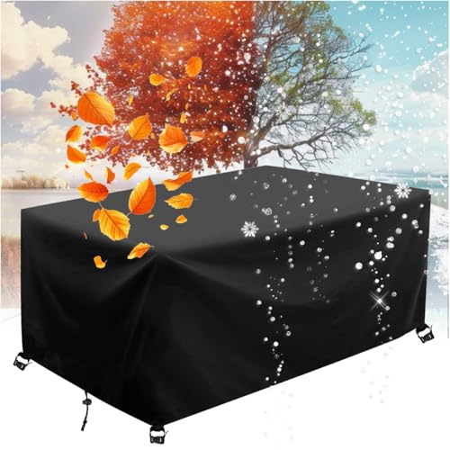 125x85x83cm/Largo x Ancho x Alto Fundas Protectoras para Muebles de Jardin Cubierta Protectora Impermeable de Juego Cubos de Ratán para Exteriores Oxford Resistente Cubierta para Mesa de Jardín