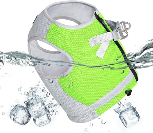 Laimejia Arnés refrescante para perro, chaleco de tela refrescante de 3 capas para perros, hebilla ajustable, tiras reflectantes, cómodos chalecos para cachorros, para montañismo, deportes, tren