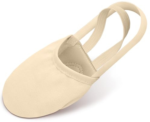 DiULi Mezze Scarpette da Danza Balletto Scarpe Ginnastica Artistiche Ritmiche per Donna e Ragazza, Nudo - M
