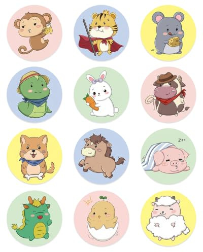 BTACGWP Tiritas Infantiles Redondas 120 Unidades, Tiritas para Vacunas Animales, Adhesivo Tela Flexible Pequeñas Heridas, Parches Dibujo Alivian Miedo Inyección