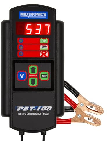 Midtronics PBT‑100 12V Automotive Conductance Battery Tester – 200‑850 CCA, Voltmeter Mode, Fast & Accurate