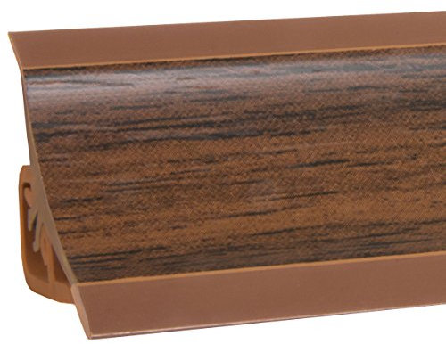 HOLZBRINK Profil d’étanchéité pour plan de travail, joint cuisine, profil décoratif, plinthe cuisine, Matériel PVC, couleur : Noyer foncé, 23x23 mm 150 cm
