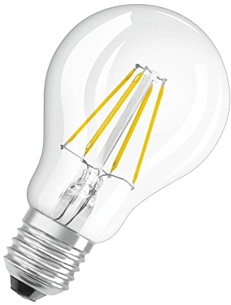 Osram LED Base Classic A Lampe, in Kolbenform mit E27-Sockel, nicht dimmbar, Ersetzt 40 Watt, Filamentstil Klar, Warmweiß - 2700 Kelvin, 2er-Pack