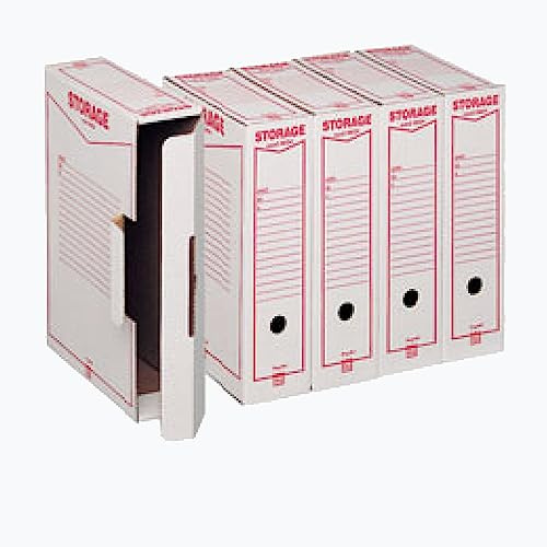 32 scatole archivio cartone stampato KING MEC 31809 SCATOLA ARCHIVIO STORAGE (1602) LEGALE 9X37X26CM fori di presa da inserire nelle scatole storage archiviazione ufficio documentazione