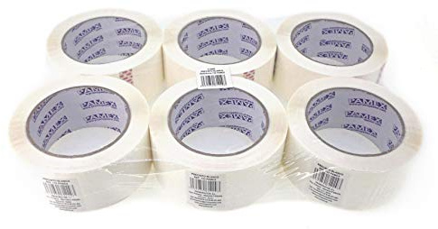 PAMEX - Pack de 6 cintas adhesivas, cintas de embalar, precinto (120 metros, Blanco)