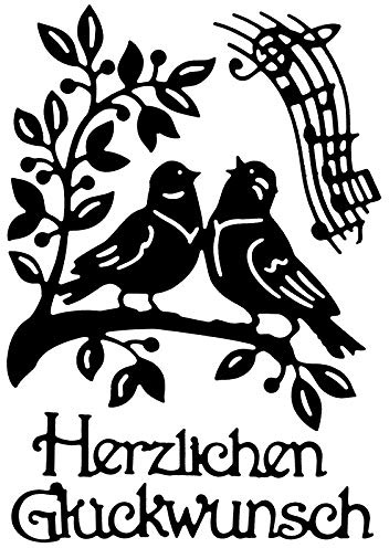 Ideen mit Herz Stanzschablonen, Vogelpaar, 4 Stück