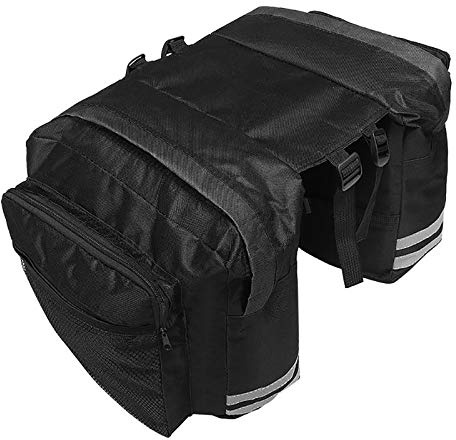 Doppeltasche für den Rücksitz, wasserdicht, multifunktional, für Damen und Herren, Gepäckträgertasche zum Reiten (schwarz)