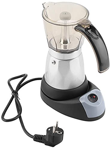 Cafetera eléctrica, 480w 220v 300ml/6 tazas Eu Plug Desmontable Home Kitchen Espresso Moka Maker Olla Aleación y mango de plástico Caldera de agua caliente rápida para sala de estar