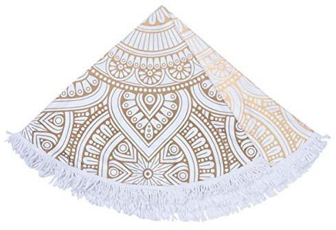 Homoyoyo Mandala Rundes Strandtuch Badetuch Tragetasche aus Stroh Handtücher Tischdecken Yoga-Polster weiße Tischdecke Tischtuch Mandala-Wandteppich Quaste Yoga Matte Druckband Handtuch