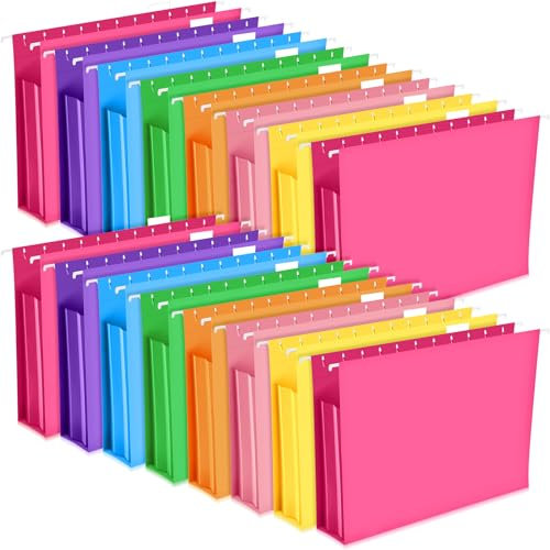 40 Stück Extra Kapazität Aktenordner Erweiterbare Hängemappen Farbige Briefgröße Hängemappen Organizer mit Tabs Fächerpapier Aktenordner Rechtliche Innenordner Aktenordner Aktenschrank Ordner