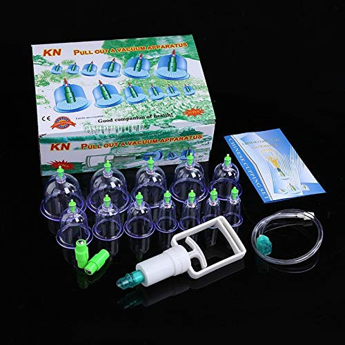 FOOJO Haushalt Schröpfen Therapie Set Vakuum Saugnapf Pumpe ABS Dick 12 Dosen Schröpfen Massage Cups Akupunktur Massagegerät