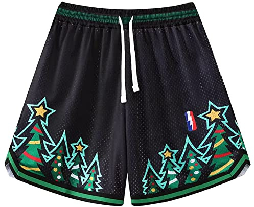 DIOTSR Herren-Sportshorts, Retro-Stil, mit Taschen, für Basketball, Leichtathletik, Laufen