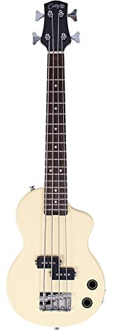 BLACKSTAR Carry-on By Blackstar Mini Elektrische Bassgitarre Jahrgang Weiß Perfekt für Kinder und Erwachsene, Einsteiger und Reisen