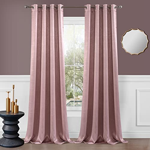 Dainty Home Grommet Blackout Curtains - Mauve 54 W x 84 L, Room Darkening, Machine Washable Window Curtain Panels for Bedroom & Living Room - Ideal Blackout Curtain Solution