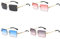 Rechteck Randlose Sonnenbrille Quadratische Durchsichtige Linse Sonnenbrille Square Rimless Sunglasses Retro Ultra-Small Frame Retro Durchsichtige Linse für Männer Weihnachtsgeschenke 4 Stück