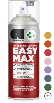 COSMOS LAC Sprühlack matt mit hoher Deckkraft - Spraydosen DIY Lack - Sprühfarbe Acryl Spray - Paint Farbspray Sprühdose Lackspray (RAL 9002 Grauweiß,matt)