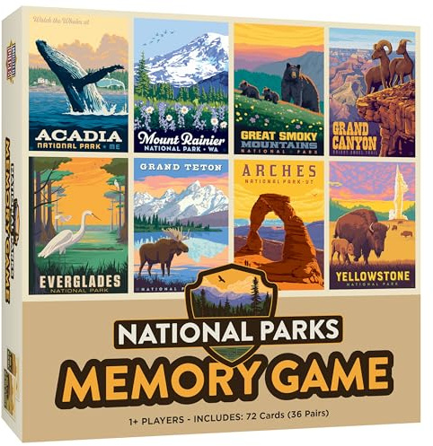 Masterpieces National Parks Memory Game - Fun Family Entertainment for Kids and Adults - Educational, Engaging, and Perfect for Game Night, Classroom Activities, and Interactive Play for All Ages